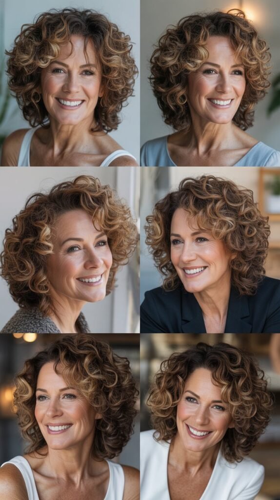 Curly Hair with Peek-a-Boo Highlights