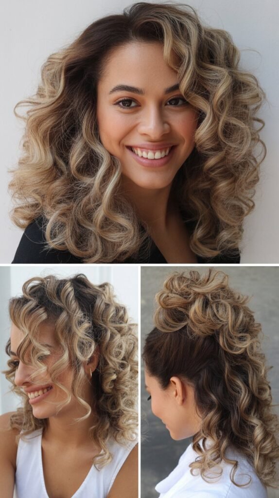 Vanilla Blonde Highlights for Loose Curls