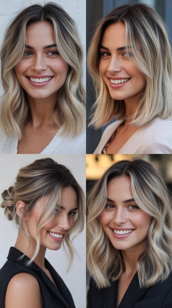 Cool Blonde With Soft Black Roots