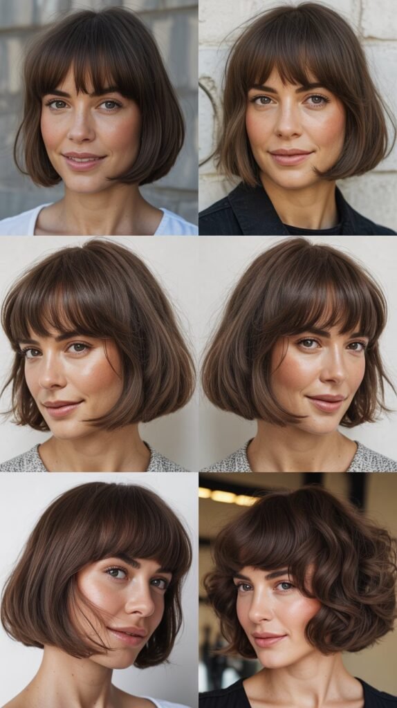  Razored Bob with Long Wispy Bangs