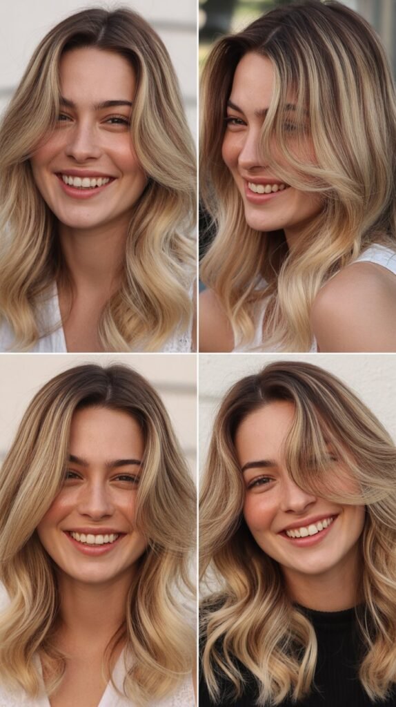 Buttery Blonde With Soft Brown Roots