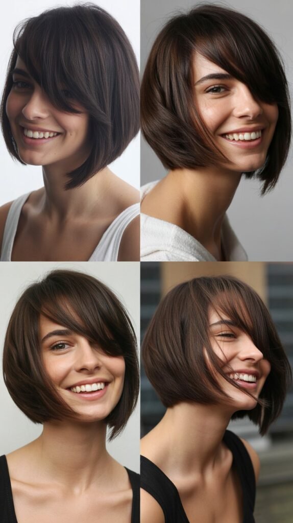 Stacked Angled Bob With Long Graduated Bangs