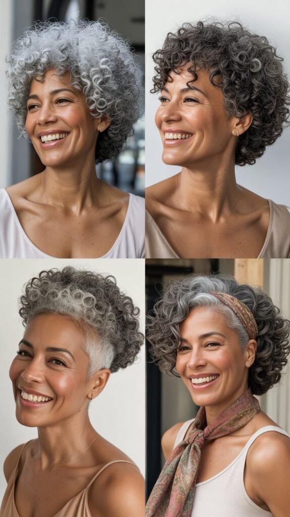 The Curly Afro for Natural Gray Hair