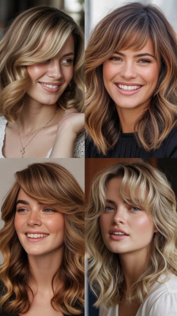Heavy Bangs with Loose Waves