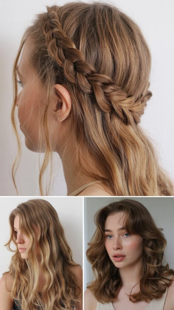 Braided Crown with Loose Waves