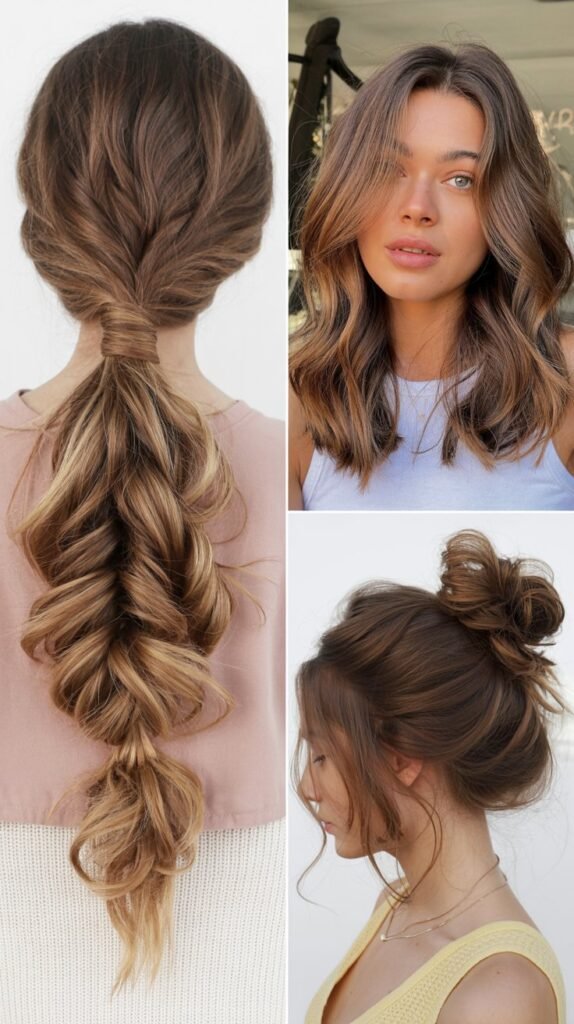  Braided Ponytail with Loose Waves