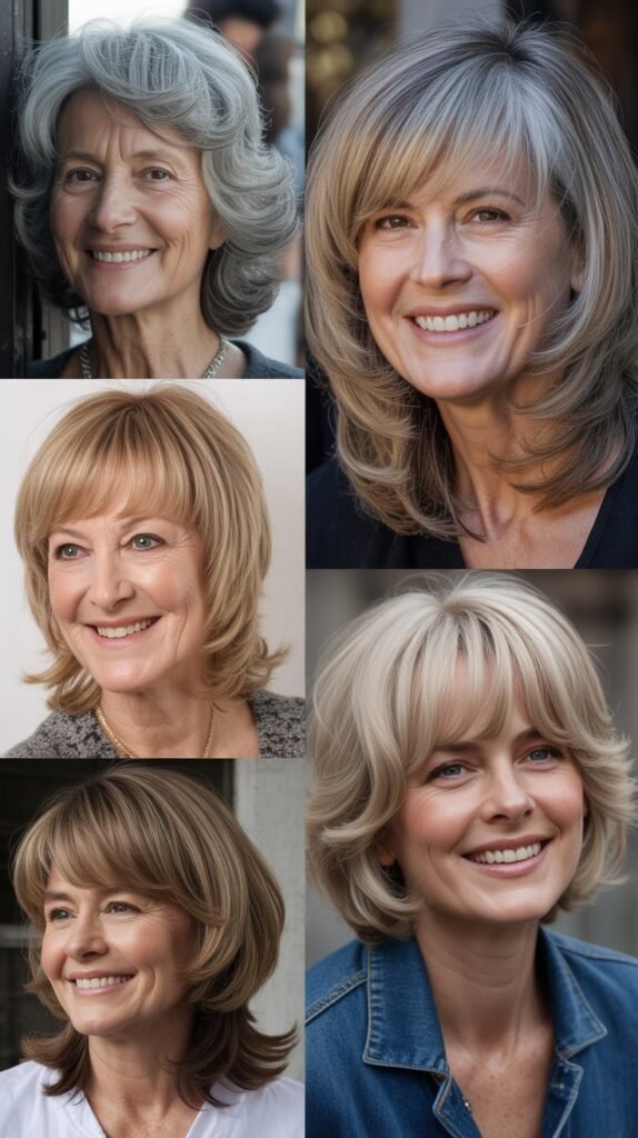 Chin-Length Shag with Curtain Bangs