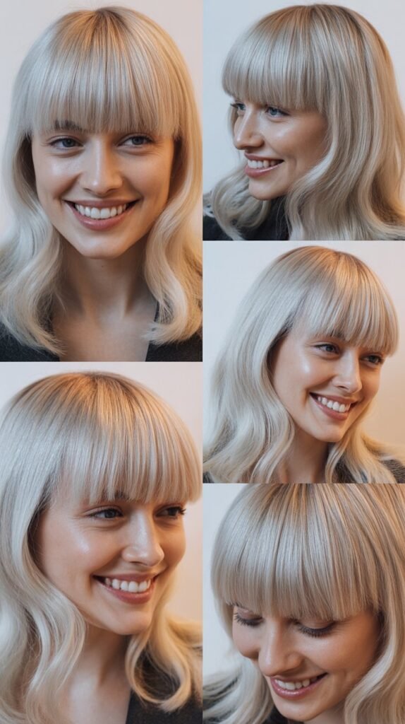 Blunt Fringe with Icy Platinum Blonde
