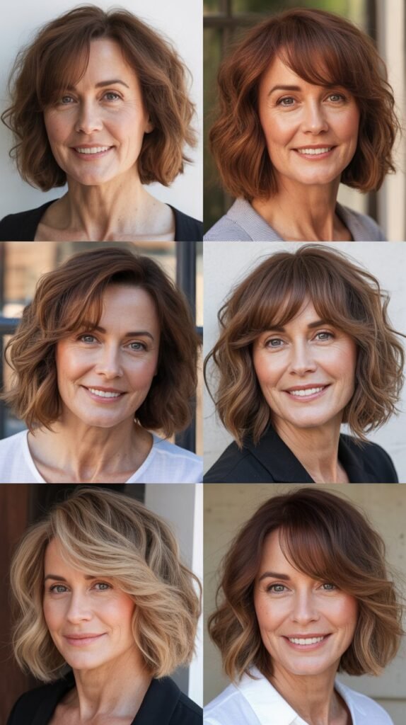 Wavy Lob with Side Fringe