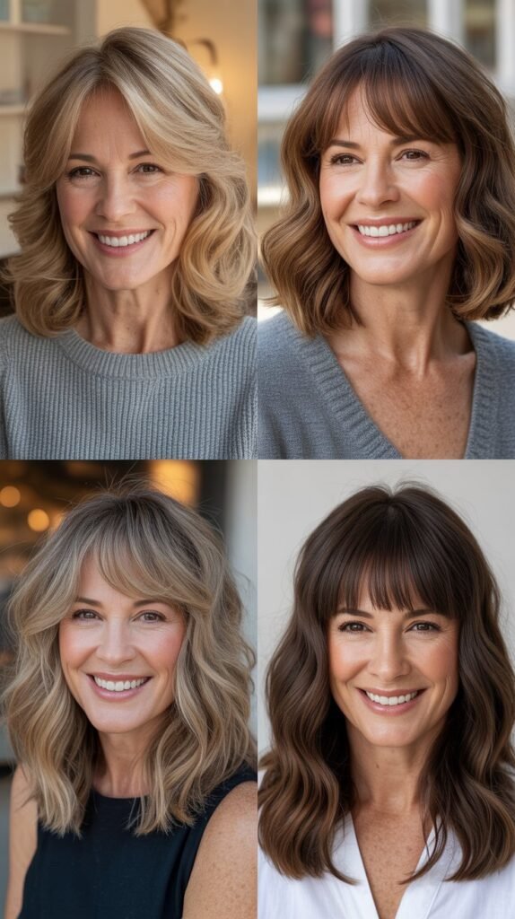 Shoulder Waves with Straight-Across Bangs