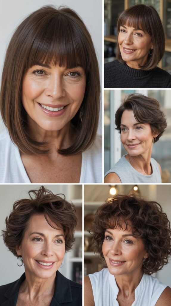 Sleek Long Bob with Full Bangs