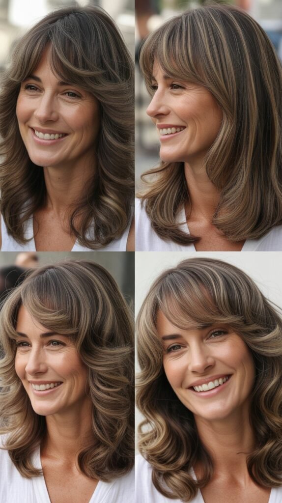 Curtain Bangs with Long Layers