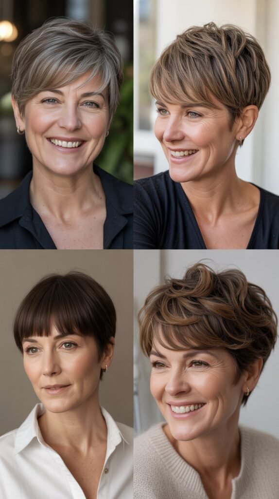 Pixie Cut with Long Bangs