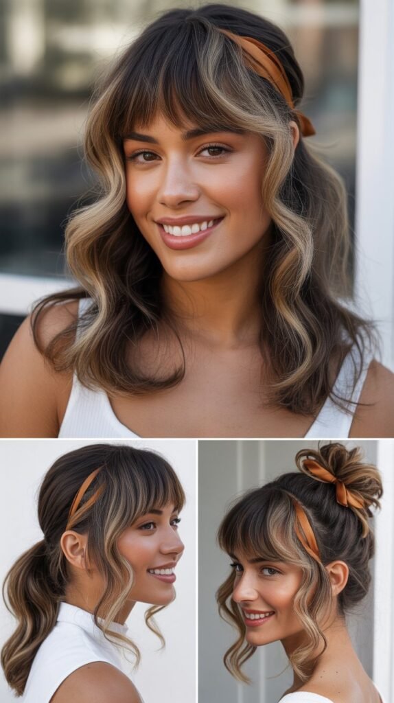 Curtain Fringe with Caramel Blonde Ribbons