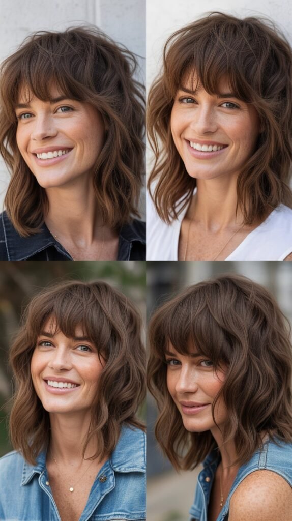  Textured Bangs with Lived-In Layers