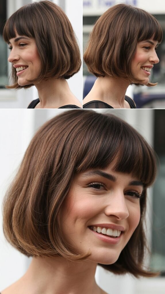 Medium A-Line Bob with Blunt Bangs