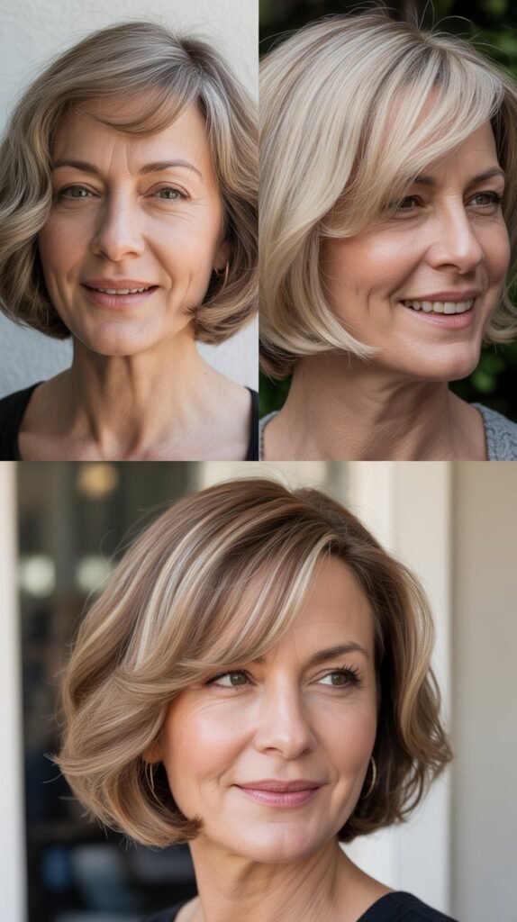 Asymmetrical Bob with Side-Swept Bangs