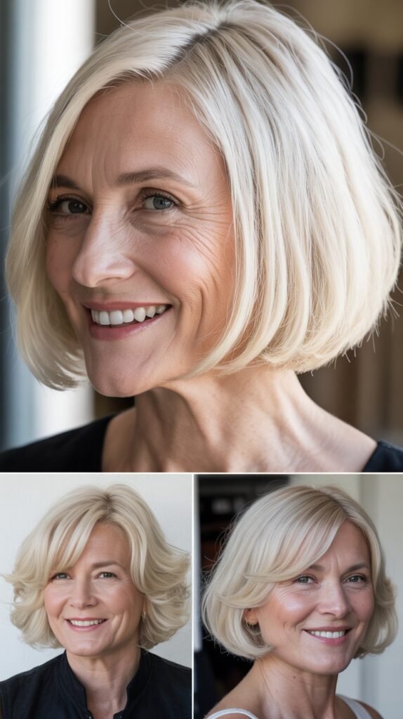 The Bob with Platinum Blonde Color