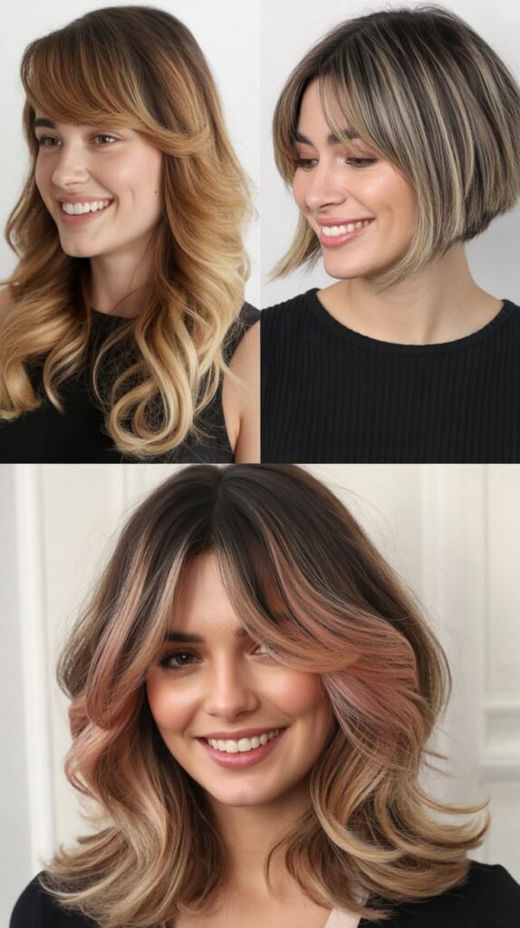  Side Bangs with Ombre Layers