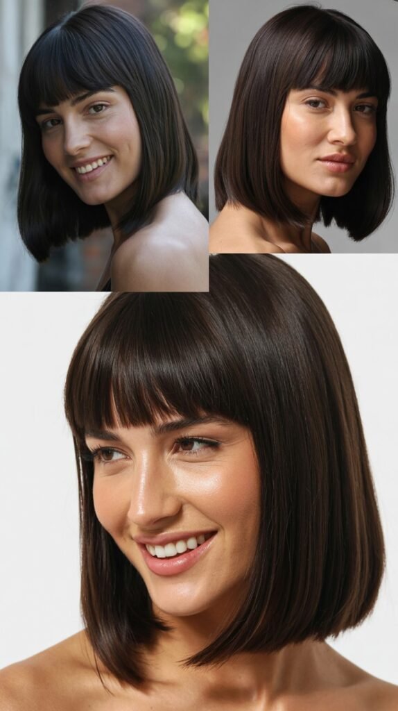  Sleek and Straight with Blunt Bangs