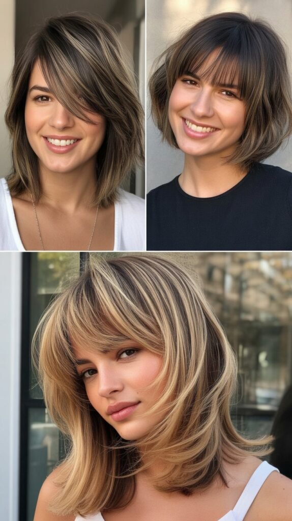 Asymmetrical Bangs with Graduated Layers