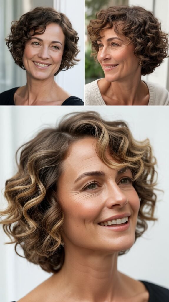 Asymmetrical Curly Bob