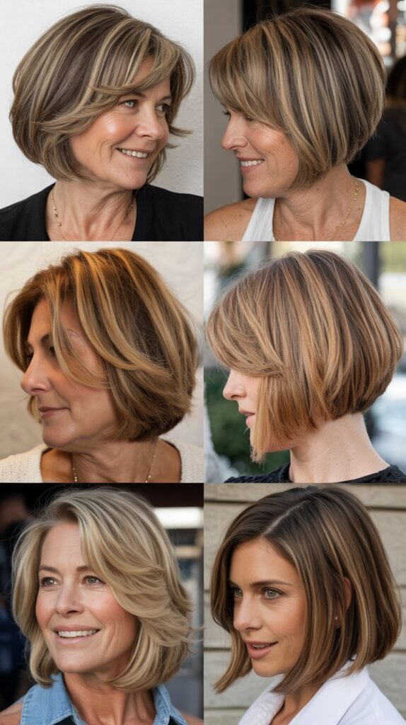 A-Line Bob with Face-Framing Highlights