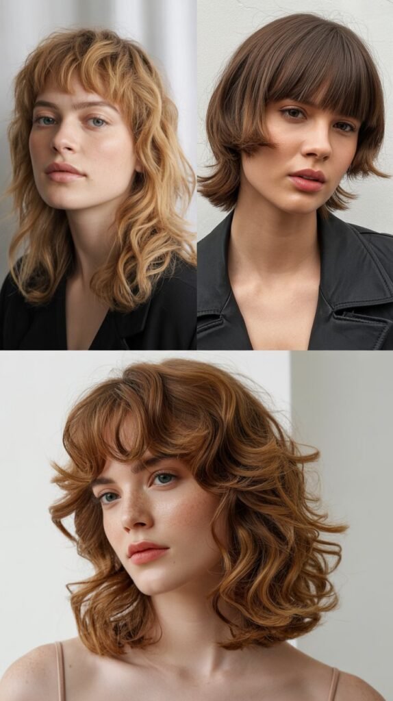 Modern Mullet Shag with Baby Bangs