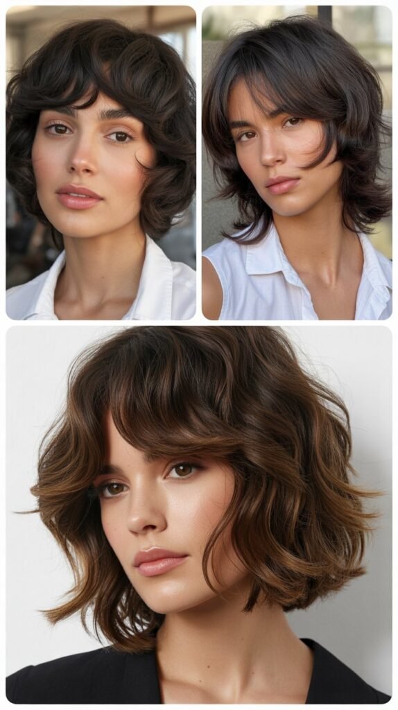  Layered Shag with Curtain Bangs