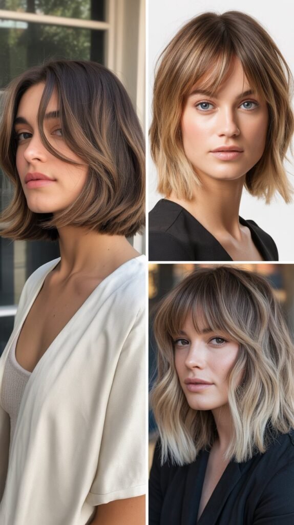 Layered Bob with Peek-a-Boo Highlights and Bangs