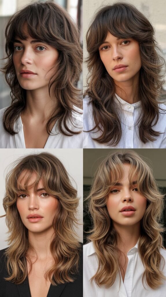 Undone Layers With Piecey Curtain Bangs