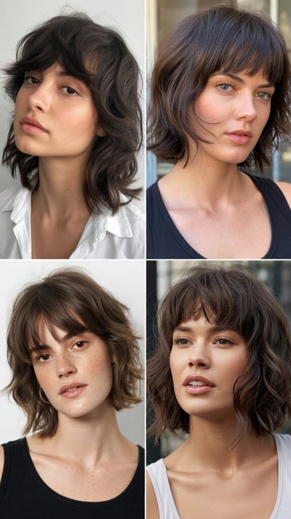  Textured Bangs with Undone Lob