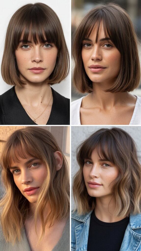 Chin-Length Bob With Long Straight Bangs