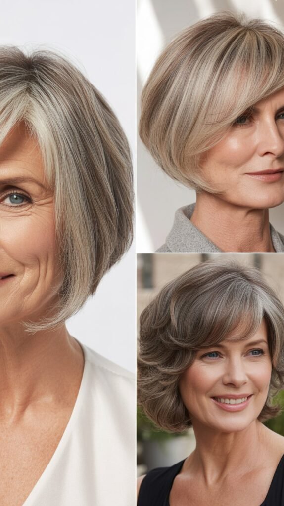 Asymmetrical Bob with Side-Swept Bangs