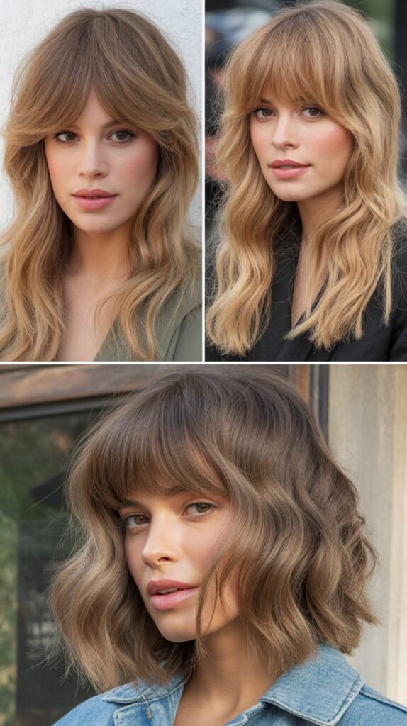 Bardot Bangs with Tousled Waves