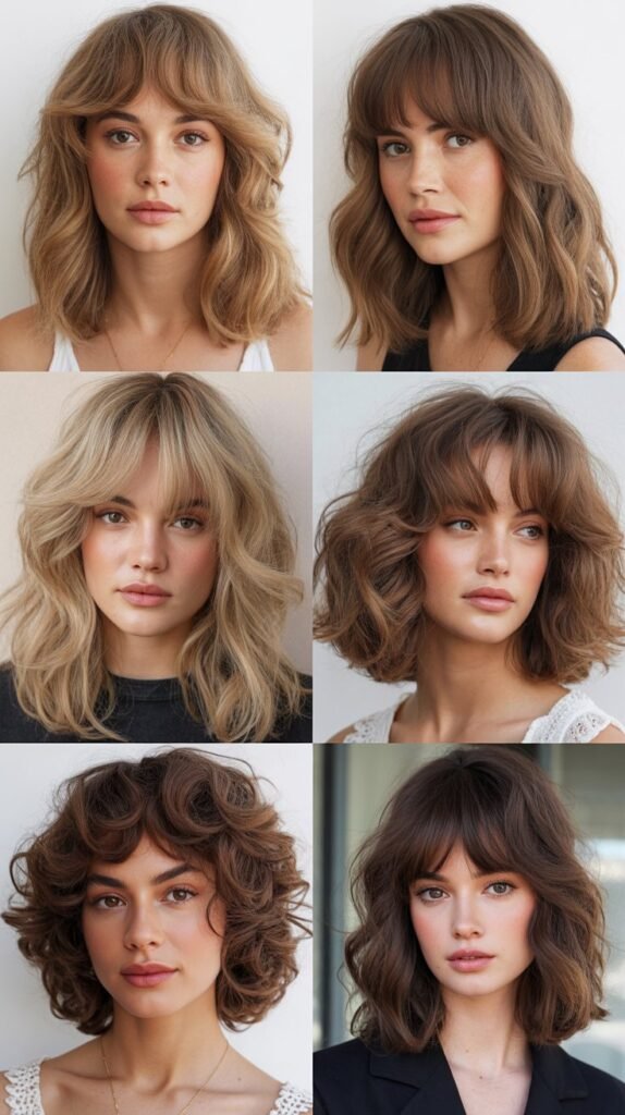 Curtain Bangs with Bohemian Loose Waves