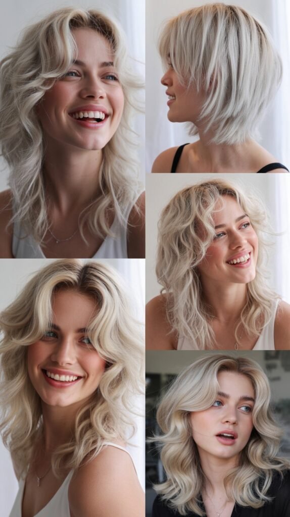 Icy Blonde with Choppy Layers
