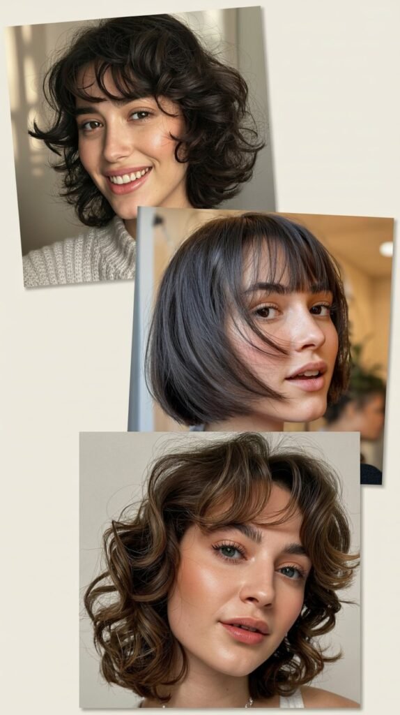 Medium Razor Cut with Textured Bangs