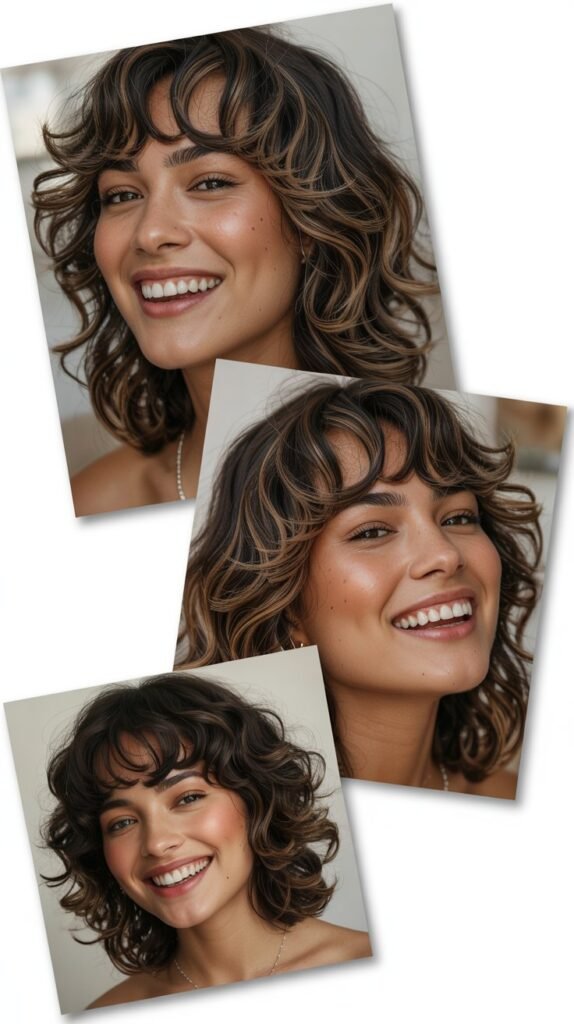  Textured Waves with Wispy Bangs