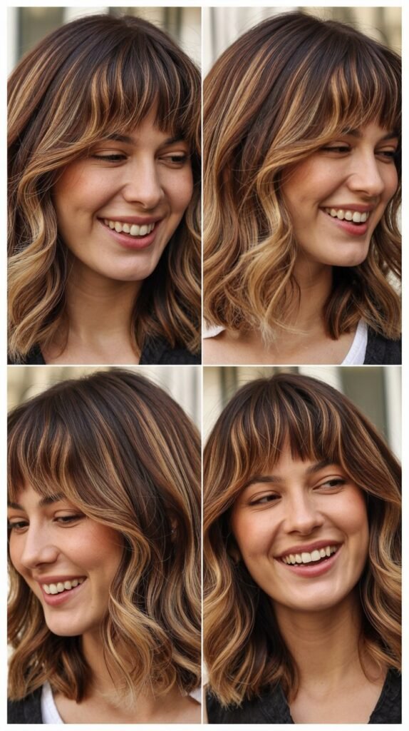  Rounded Fringe with Mushroom Balayage