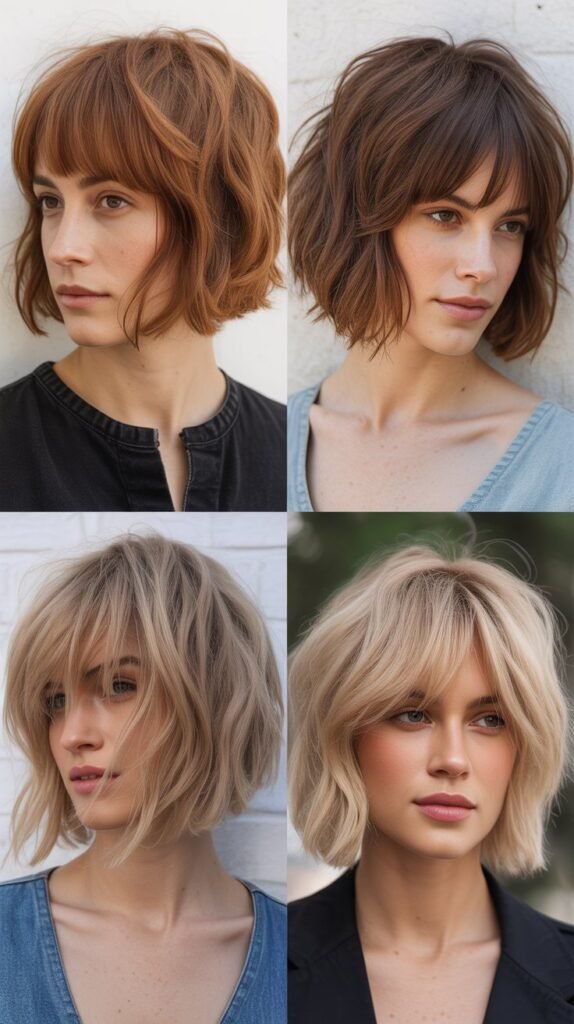 Choppy Bob With Edgy Side-Parted Bangs