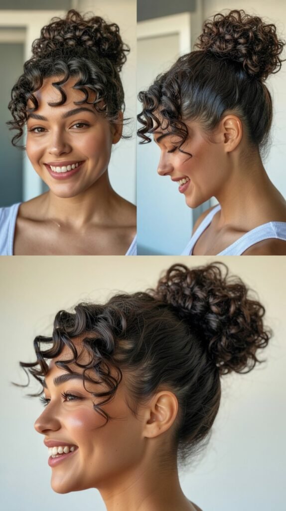 Sock Bun with Curly Texture