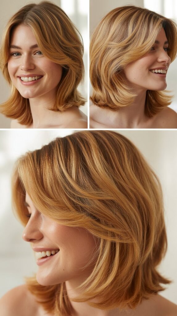  Honey Butter Blonde with Staggered Layers