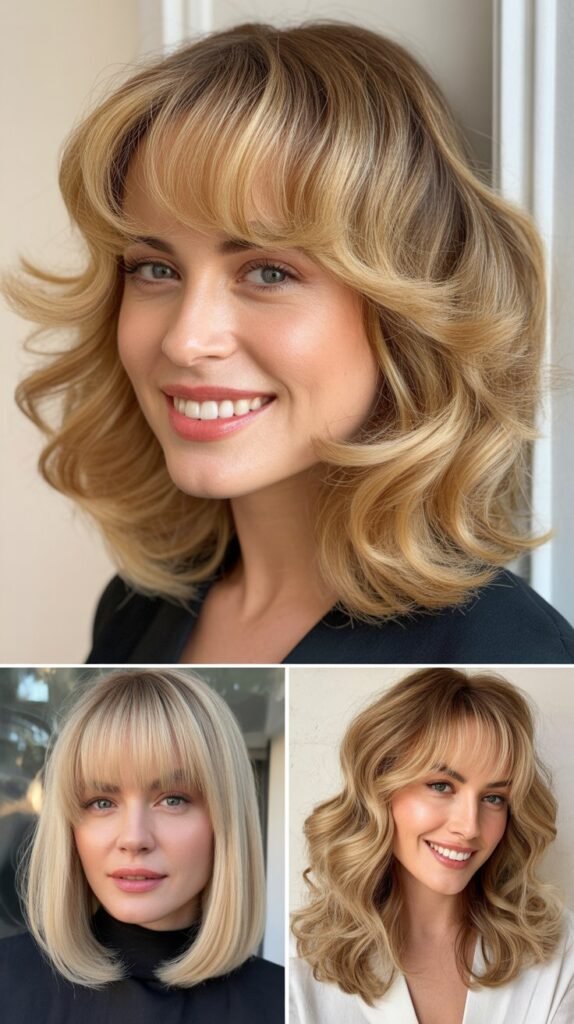 Gilded Blonde with Fringe-Blended Layers