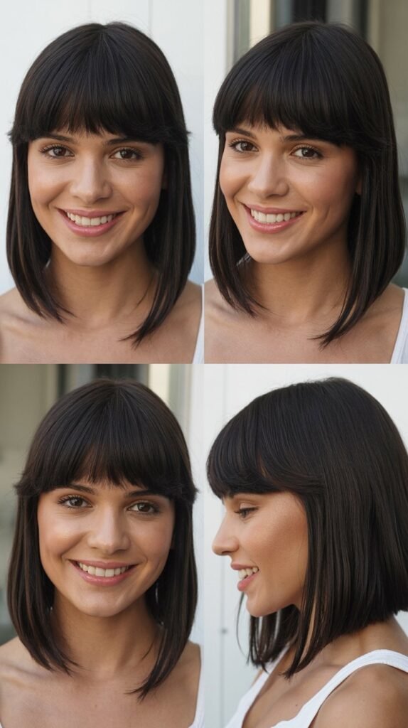 Pin-Straight Middle Part with Full Fringe