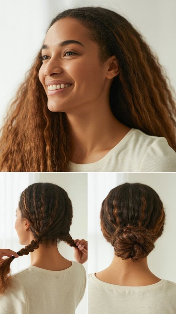 The Quick Upside-Down Braid Bun