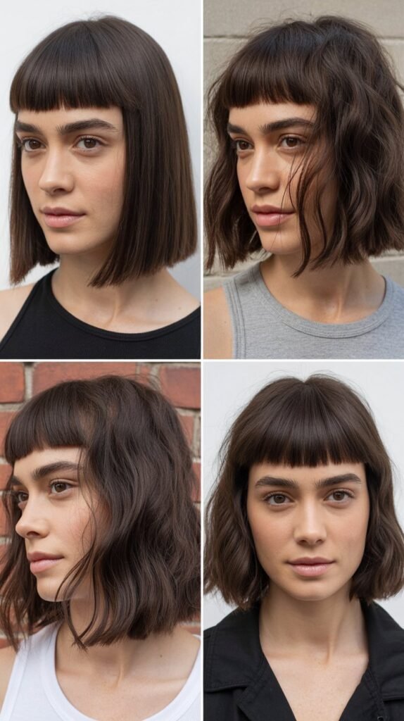  Disconnected Bob With Blunt Fringe