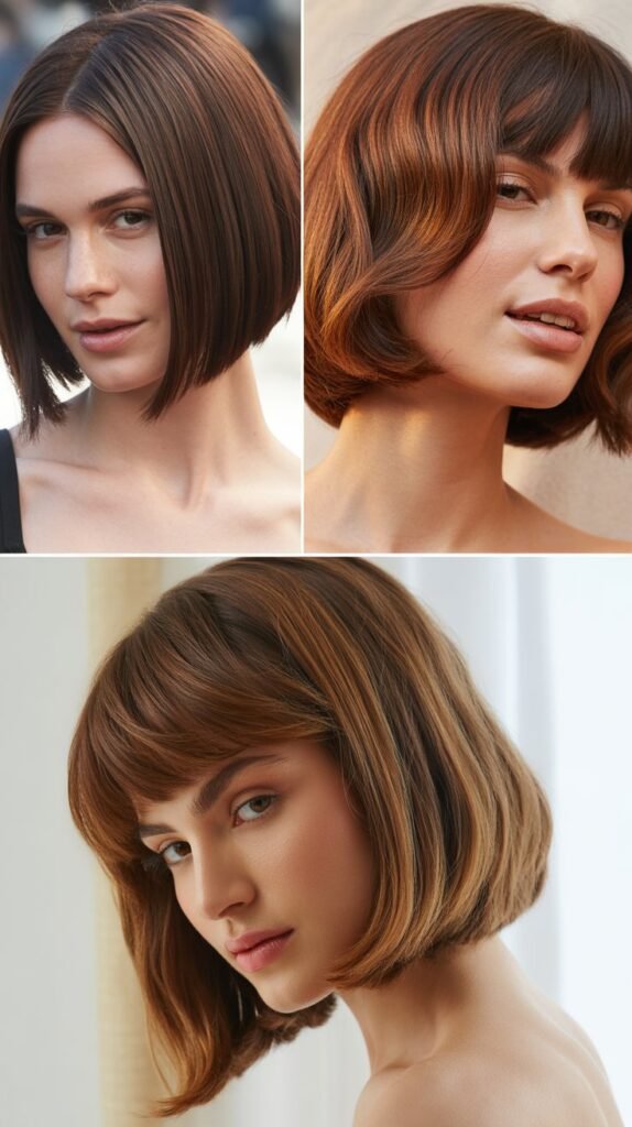 Classic Sleek Side-Part Bob With Sweeping Bangs