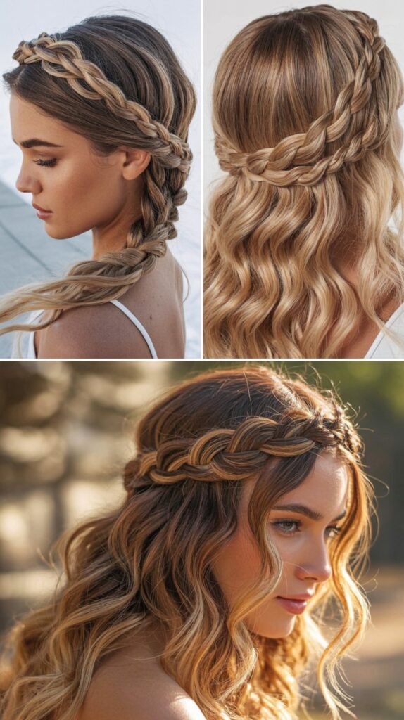 Twisted Rope Crown with Flowing Waves