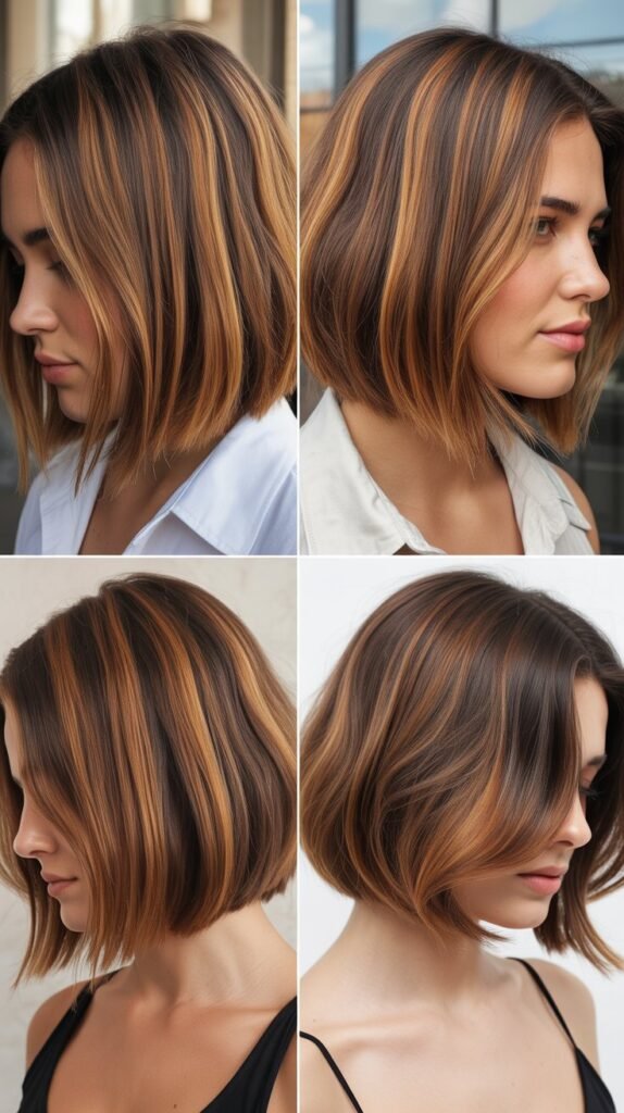 Classic Bob With Tortoiseshell Highlights